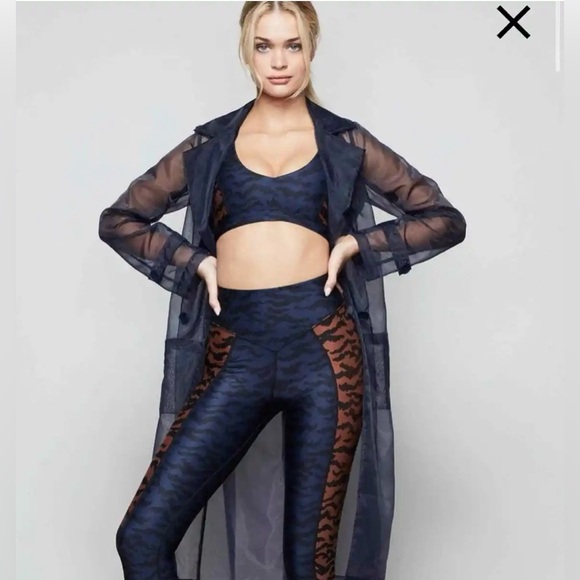 GOOD AMERICAN oasis animal print leopard blue black brown leggings - Picture 3 of 13